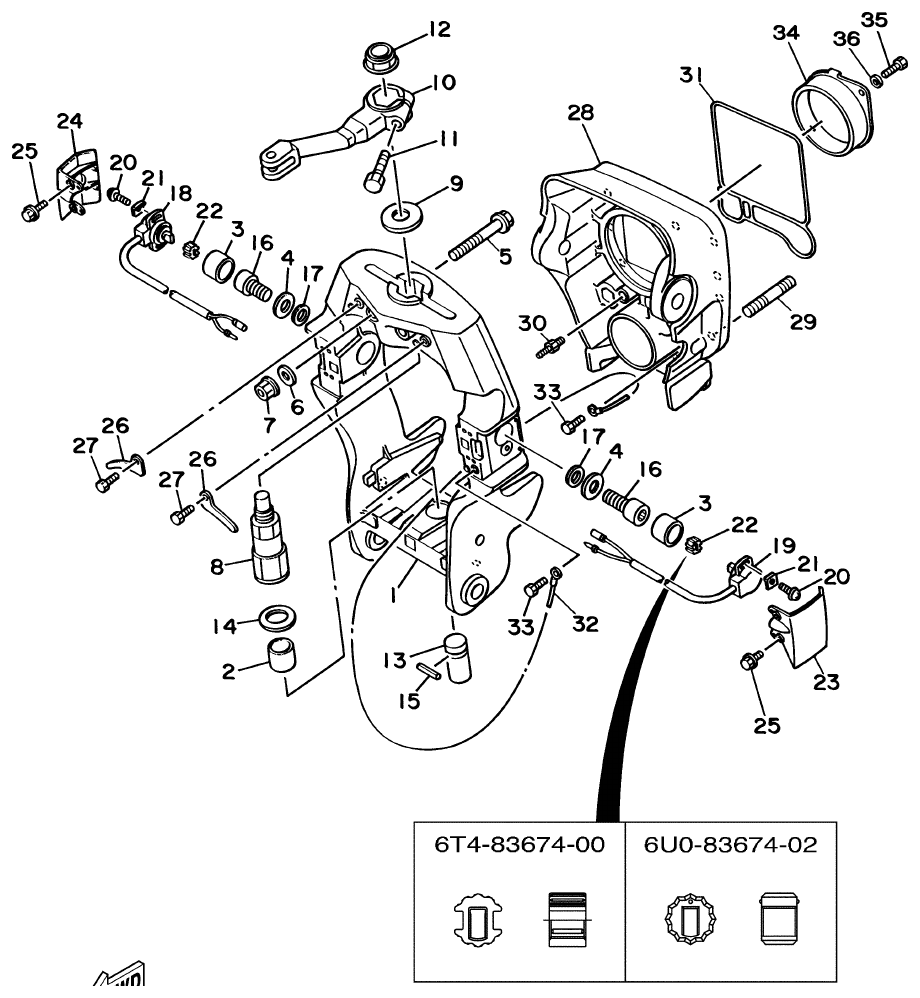 Yamaha DE-DHD6U3 GIMBAL HOUSING 2 parts diagram